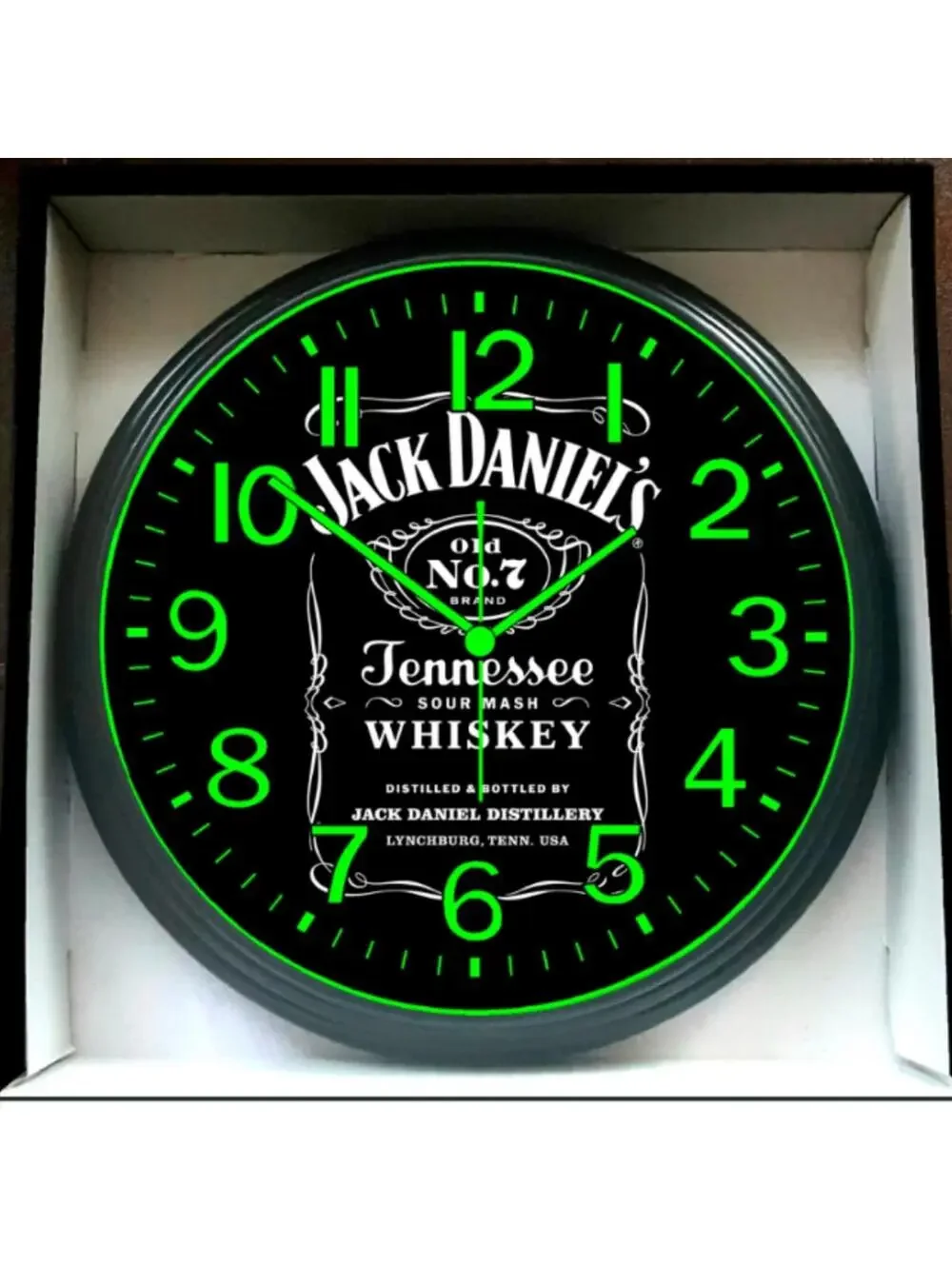 Jack Daniel's Whisky Bar Game Pool Table Garage Glow In The Dark Wall Clock New!
